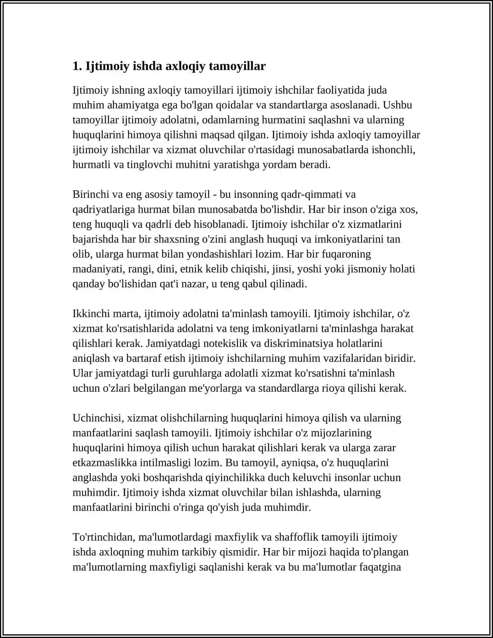 IJTIMOIY ISH ETIKASI: TAMOYILLAR VA STANDARTLAR 3