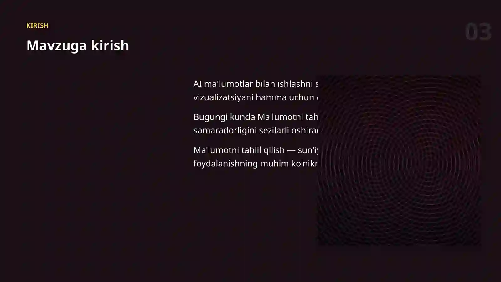 Ma'lumotlar bilan ishlash 3