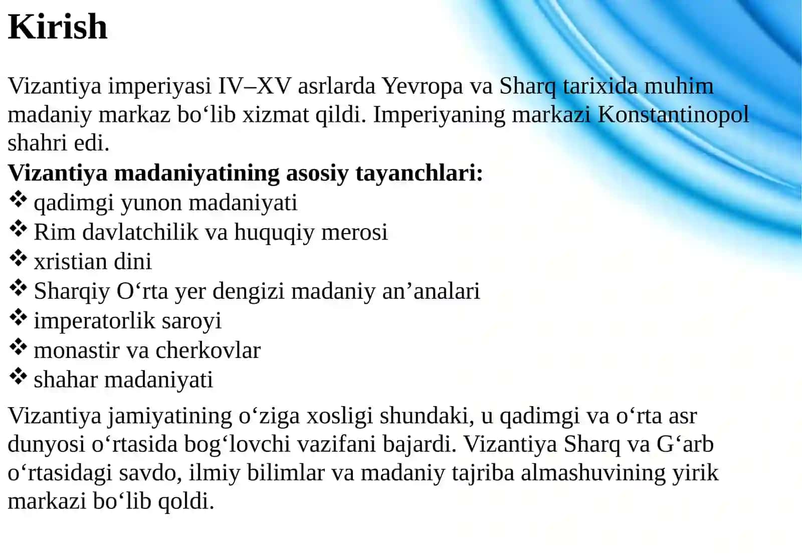 IV–XV ASRLARDA VIZANTIYA MADANIYATI 3