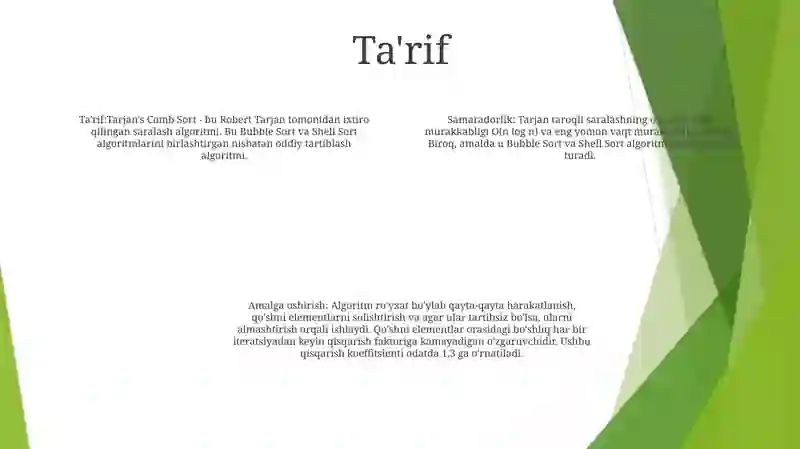 Taraq Simon Saralash (Comb Sort) 3