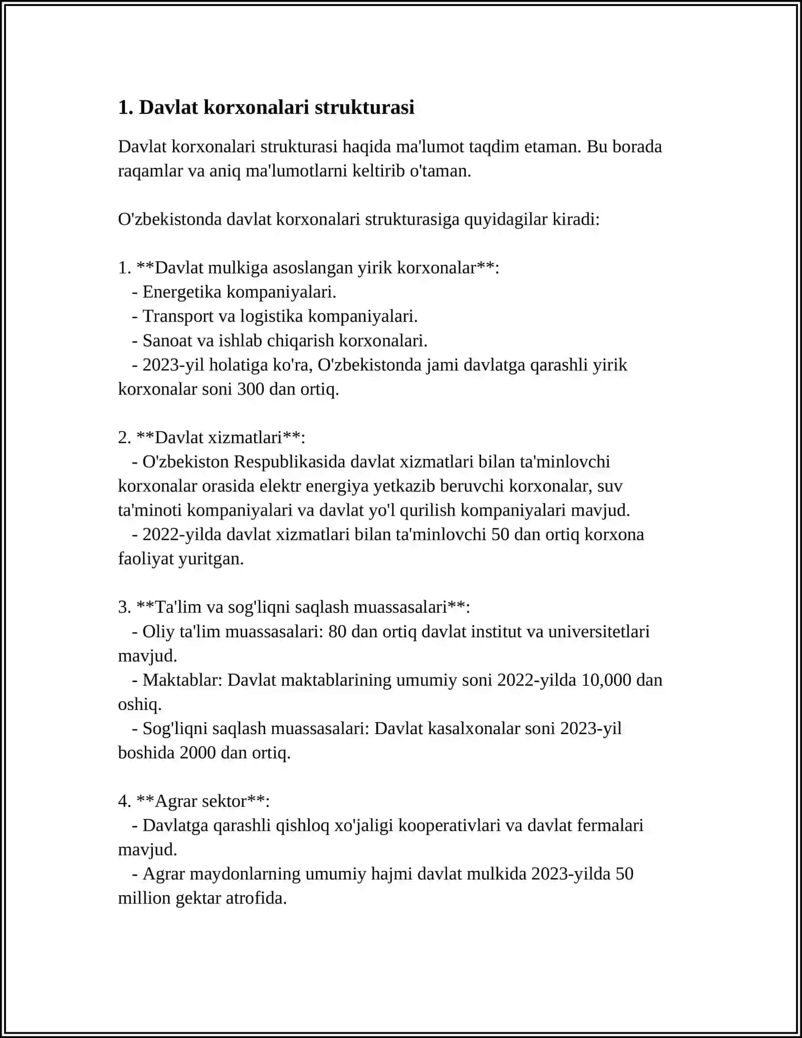 MUSTAQIL ISH Mavzu: DAVLAT KORXONALARI VA AKSIYONERLIK KOMPANIYALARI 3