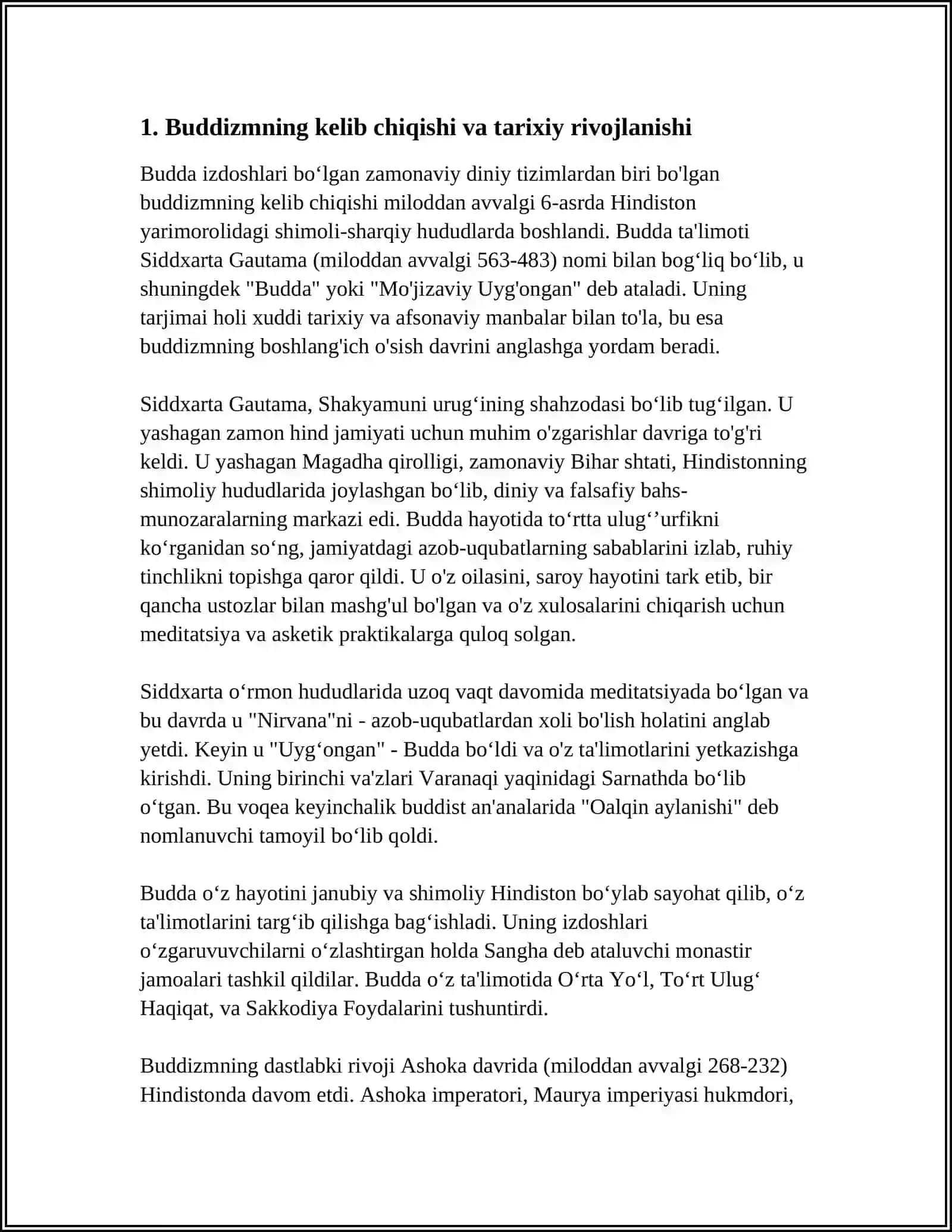 JAHON DINLARI. BUDDAVIYLIK MADANIYATI 3