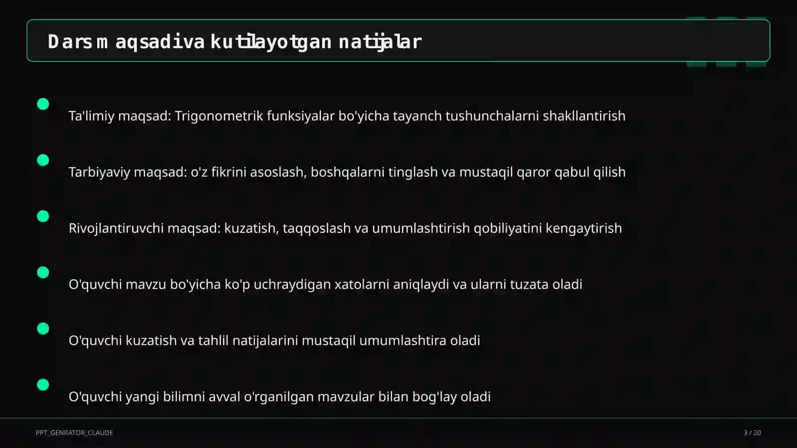 Trigonometrik funksiyalar (10-sinf) 2