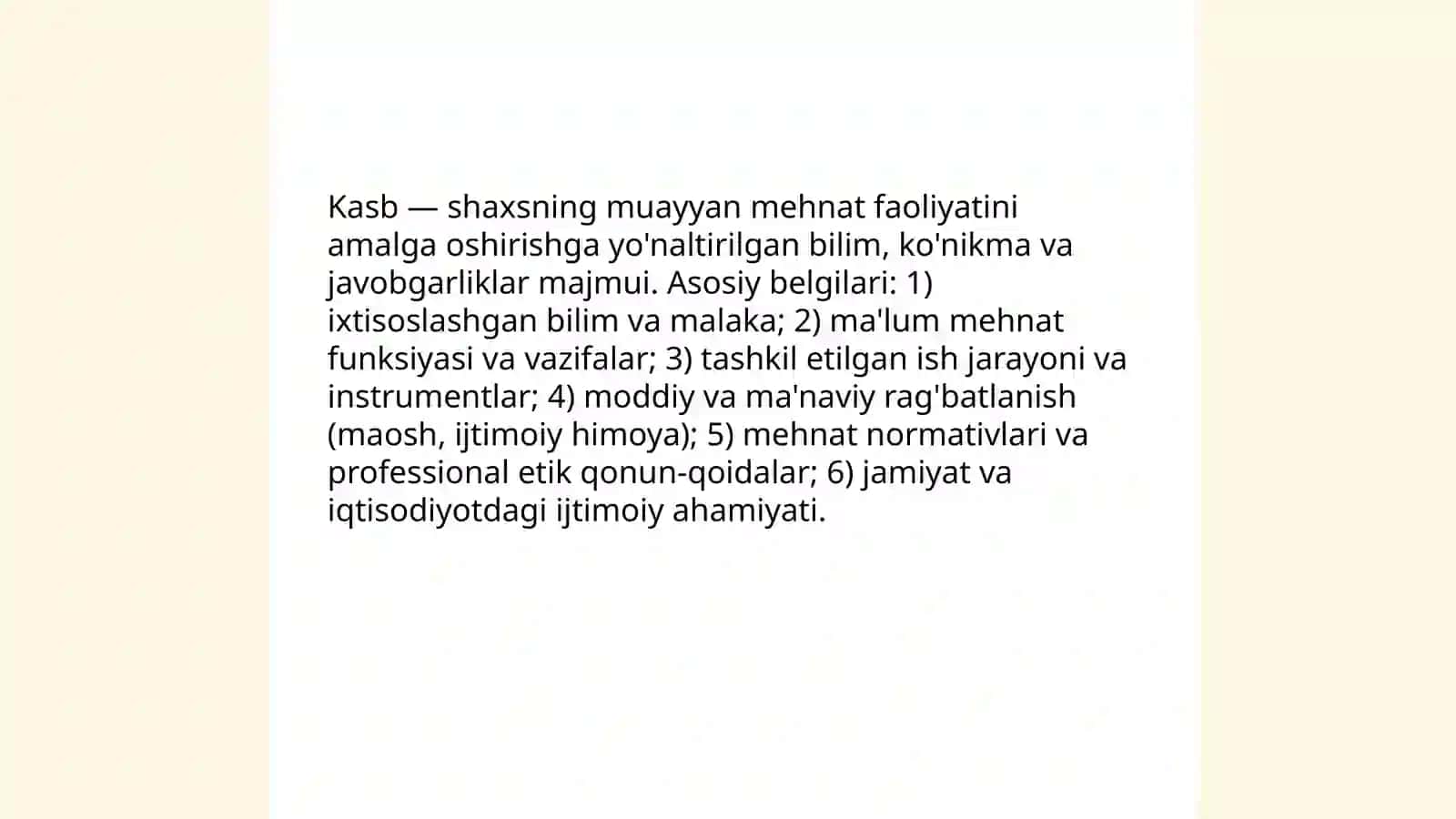 Kasblar va ularning klassifikatsiyasi 3
