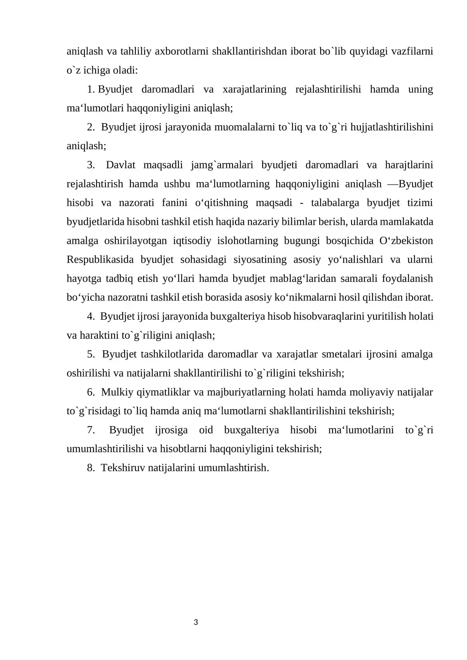Byudjet hisobining mazmuni va byudjet ijrosini amalga oshirishdagi ahamiyati 3