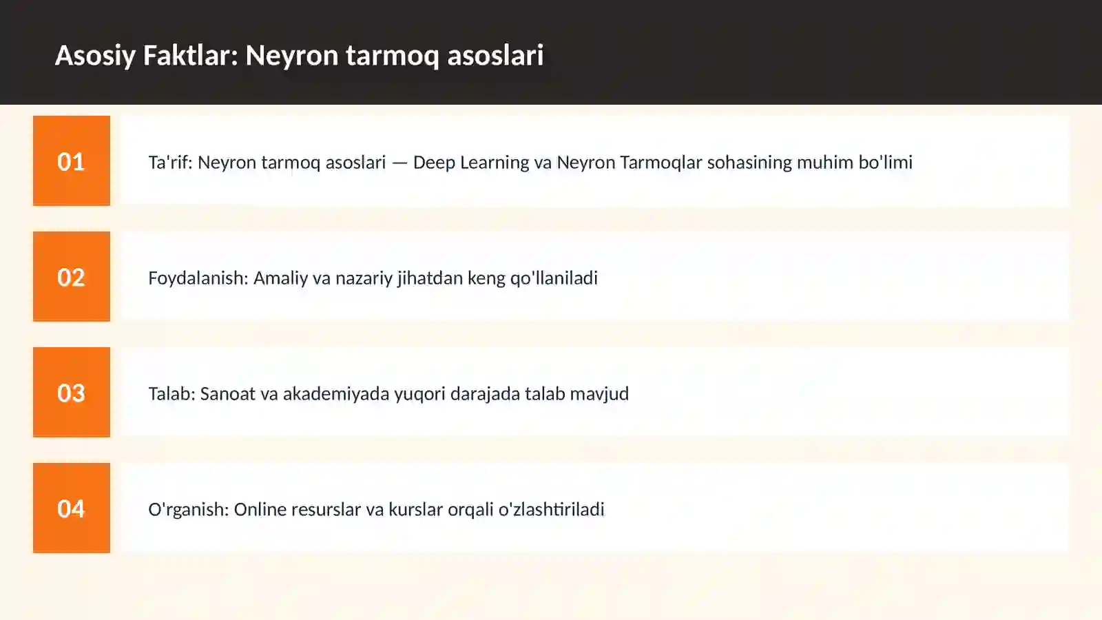AI | DEEP LEARNING VA NEYRON TARMOQLAR 3
