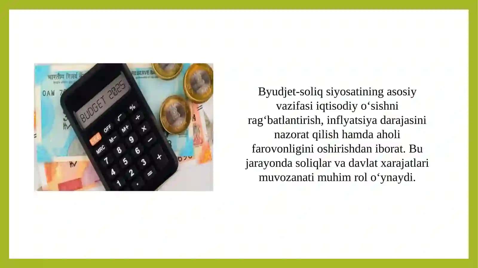 Ijtimoiy-iqtisodiy rivojlanishning hozirgi bosqichda O’zbekiston Respublikasining byudjet-soliq siyosati 3