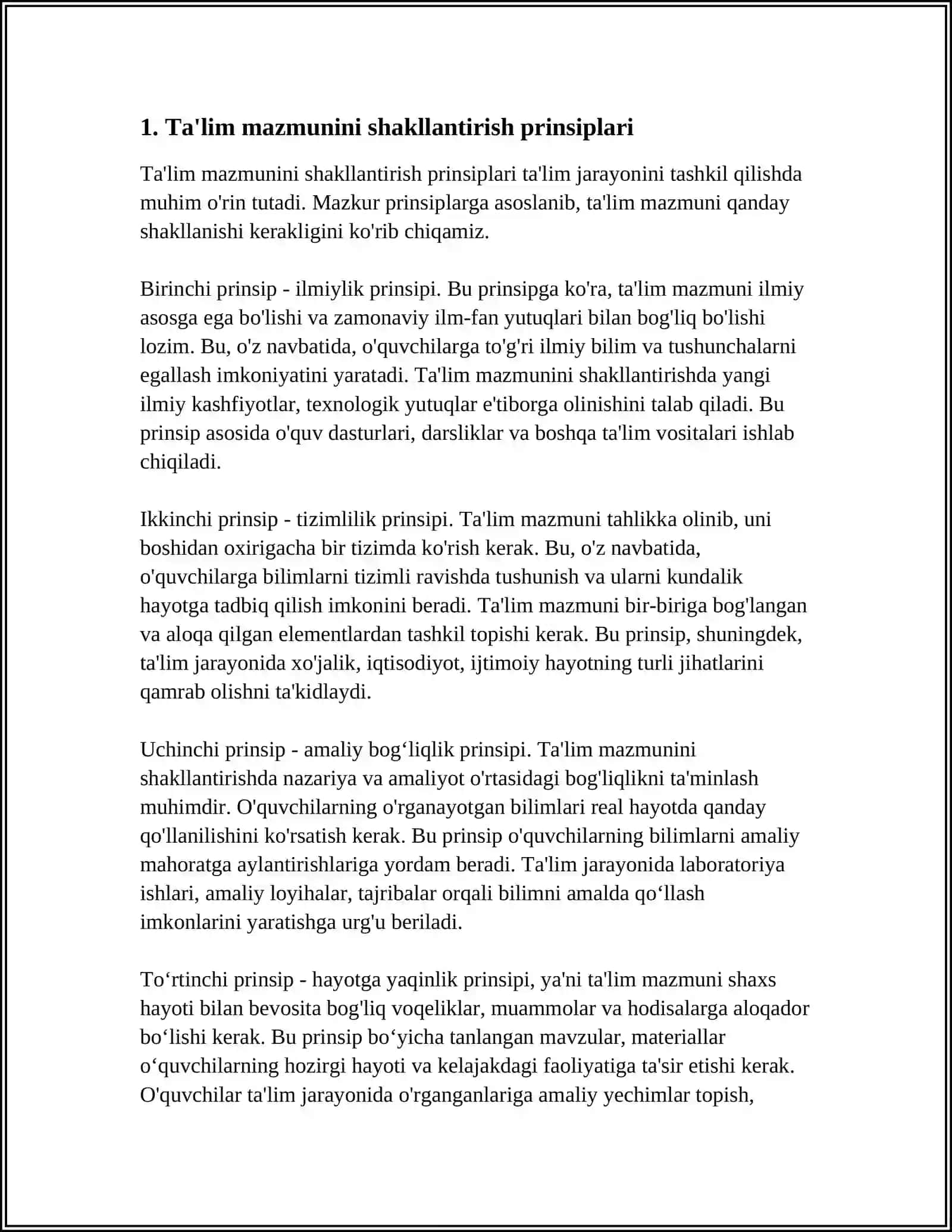 UMUMIY O'RTA VA O'RTA MAXSUS TA'LIM TIZIMIDA TARBIYA JARAYONINI TASHKIL ETISHNING O'ZIGA XOSLIGI 3