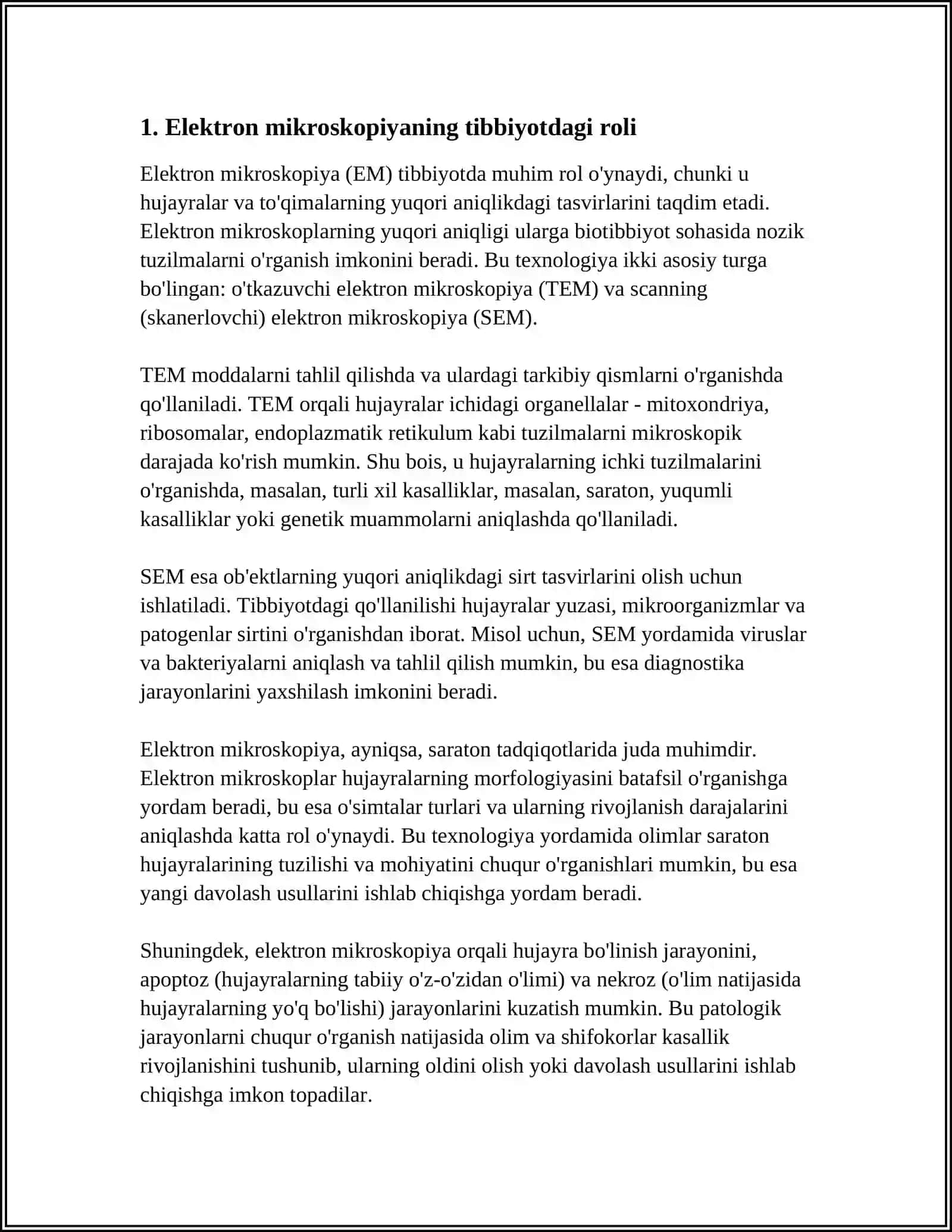 ELEKTRO MIKROSKOPIYA USULARINIG TIBBIYOTDA QO'LANISHI 3