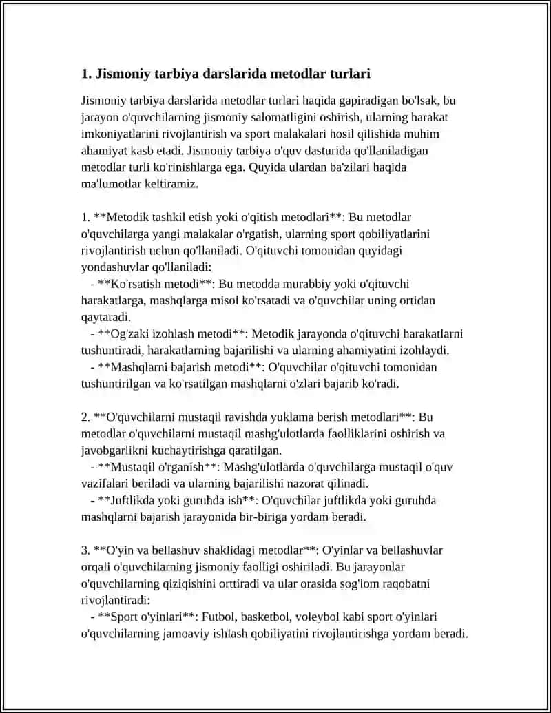 Jismoniy Tarbiya Darslarida Metodlarni Tanlash va Ularning Samardorligi 3