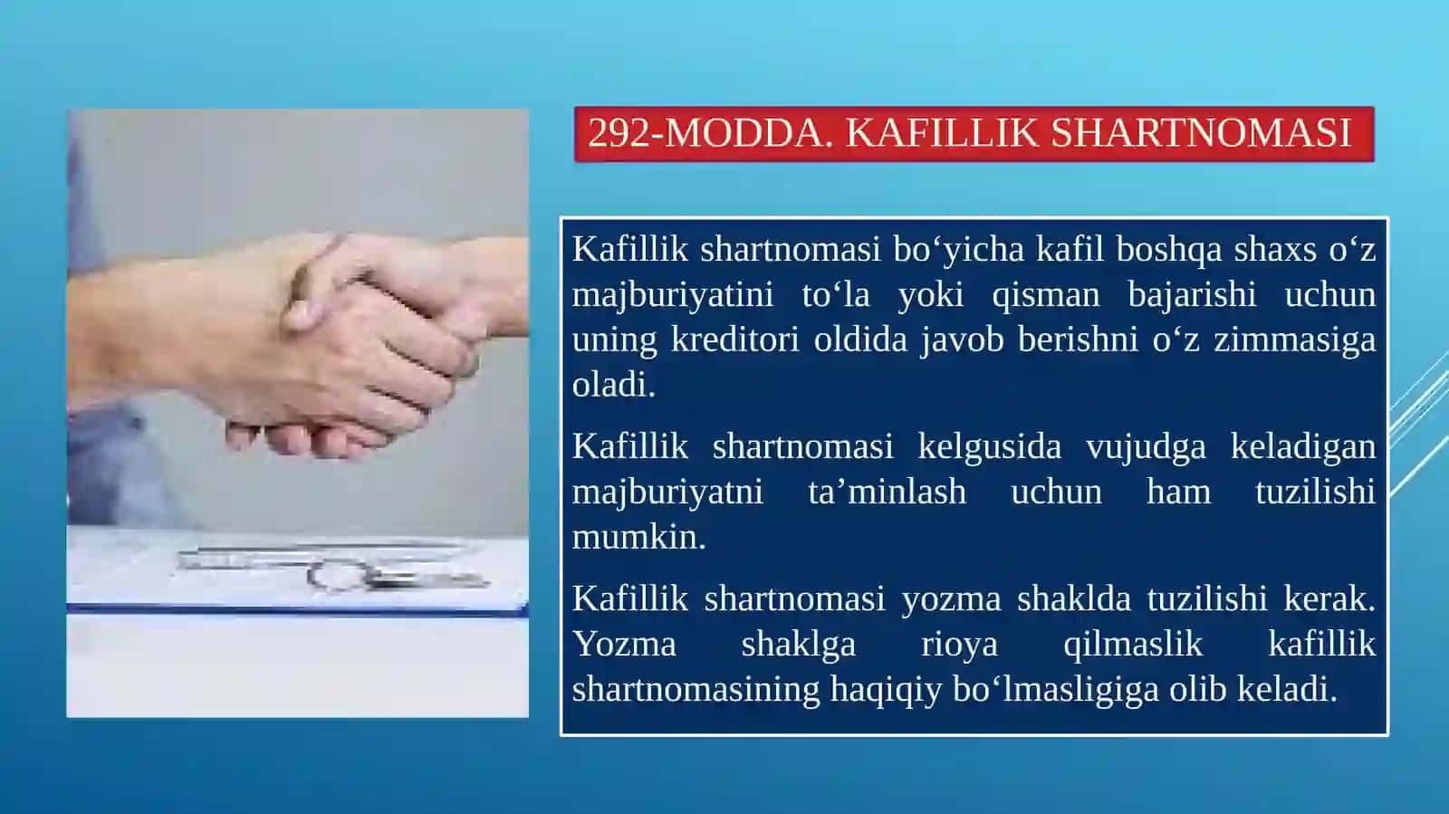 Kafillik- MAJBURIYATLARNI BAJARILISHINI TA’MINLASH USULI SIFATIDA 3