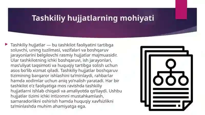Tashkiliy hujjatlar va ularning turlari 3