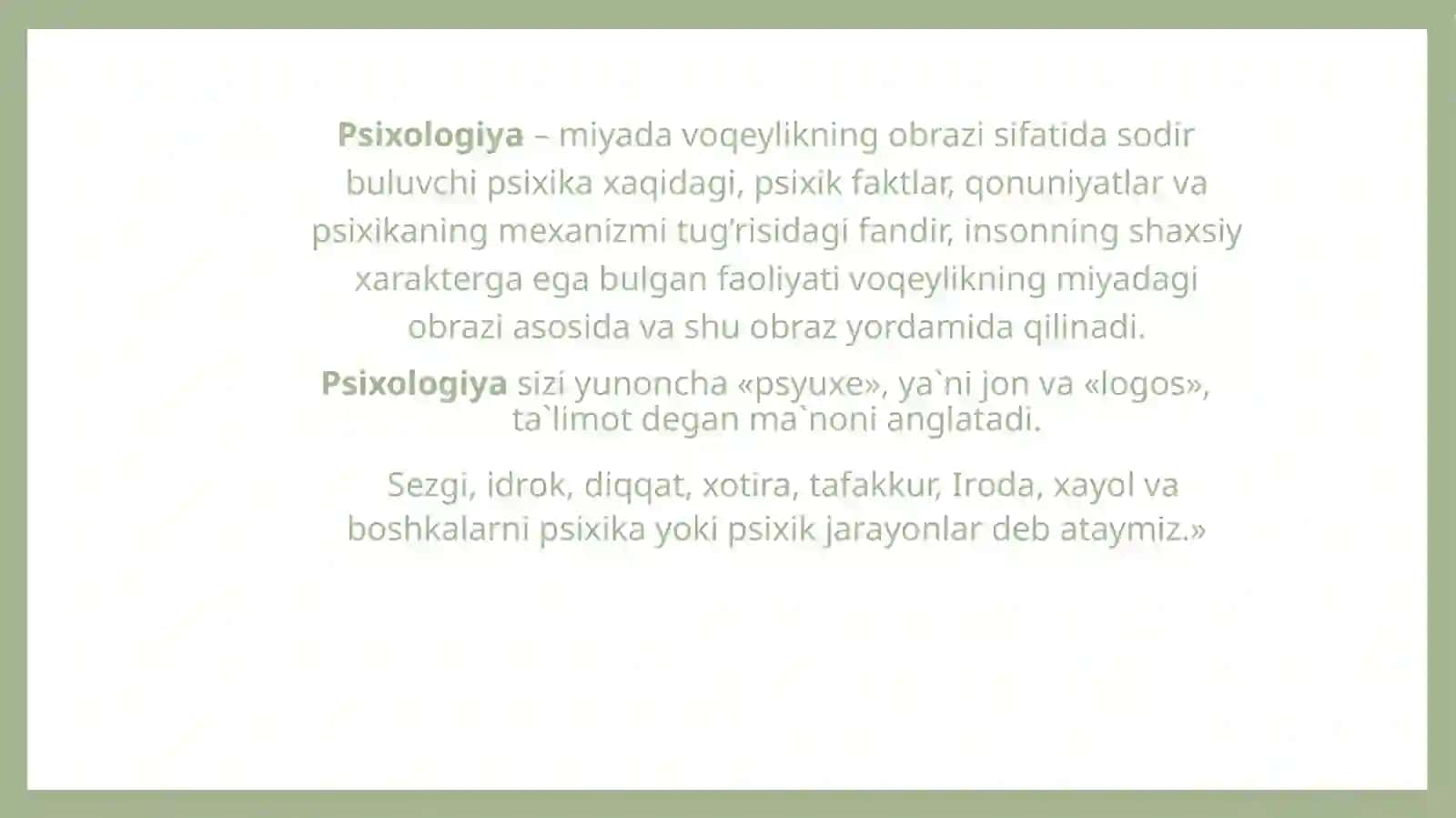 Psixologiyafaniga kirish 3