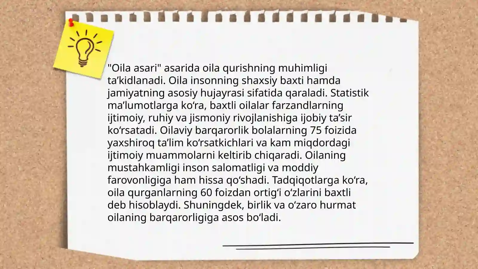 A.Fitratning "Oila asari"dagi oila qurish tartiblari va farzand tarbiyasiga oid g'oyalar bo'yicha esse tayyorlash 3