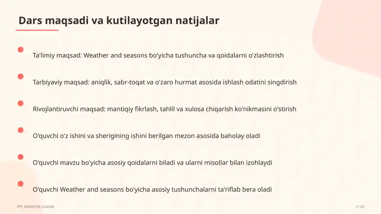 Weather and seasons (4-sinf) 3