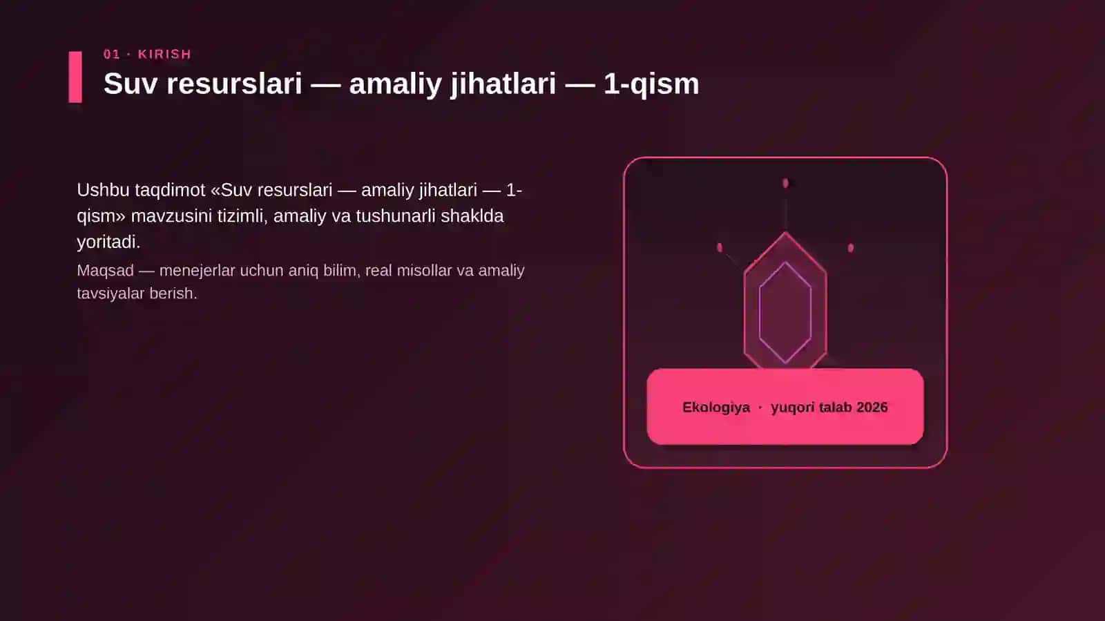 Suv resurslari — amaliy jihatlari — 1-qism 3
