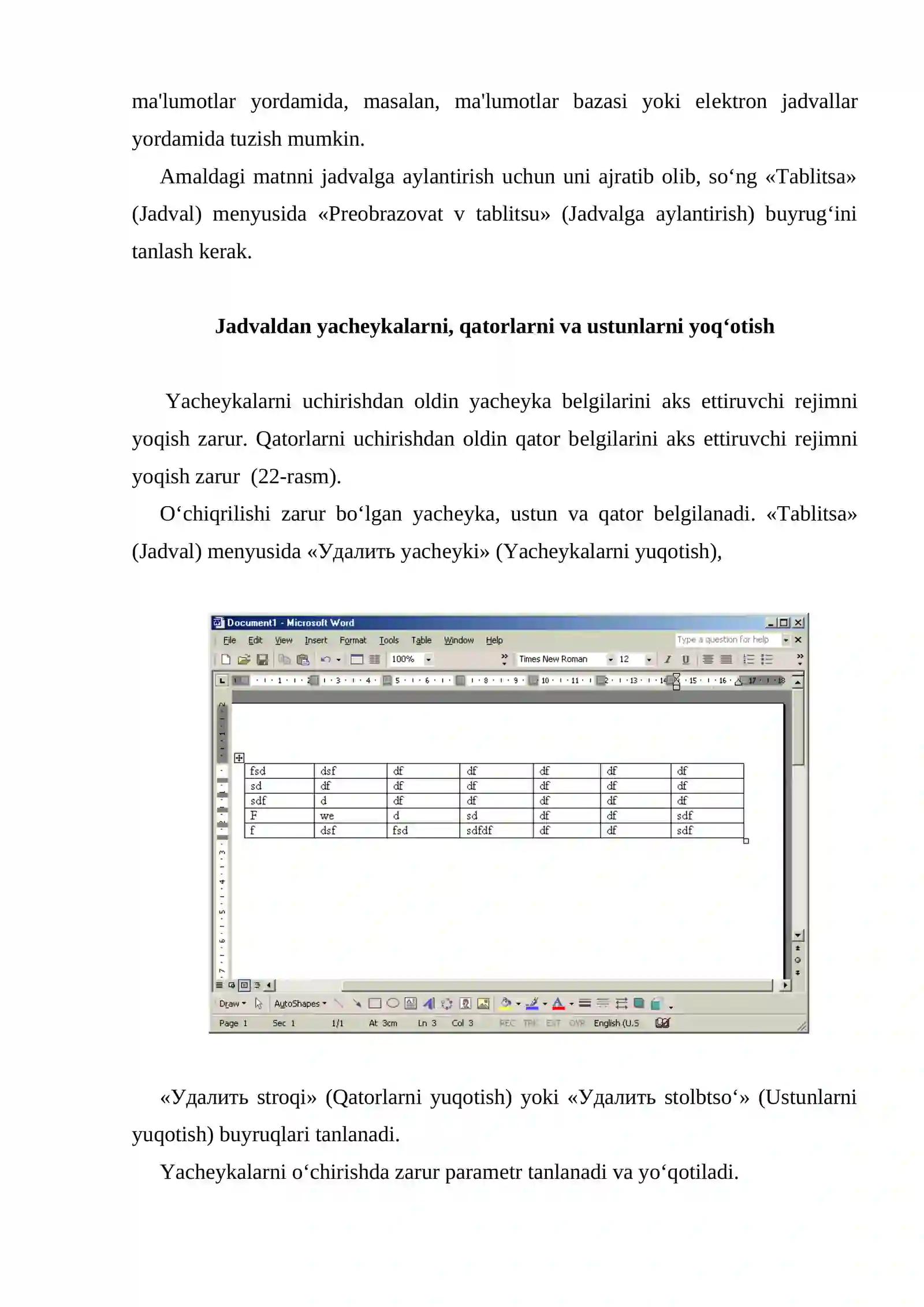 Jadvallar yaratish 3