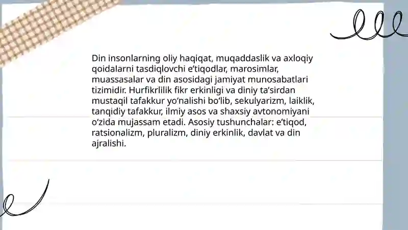Din va hurfikrlilik 3