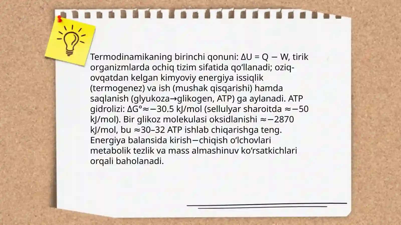 Termodinamika qonunlarini tirik organizmga tadbiqini o‘rganish 3