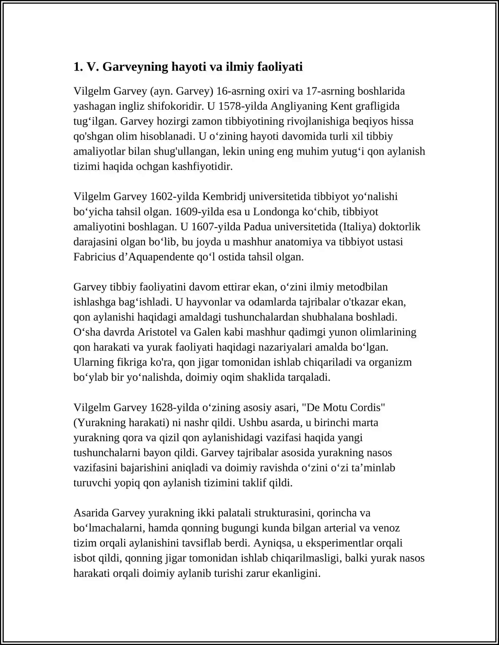 V. GARVEYNING QON AYLANISH TIZIMI HAQIDAGI KASHFIYOTI 3
