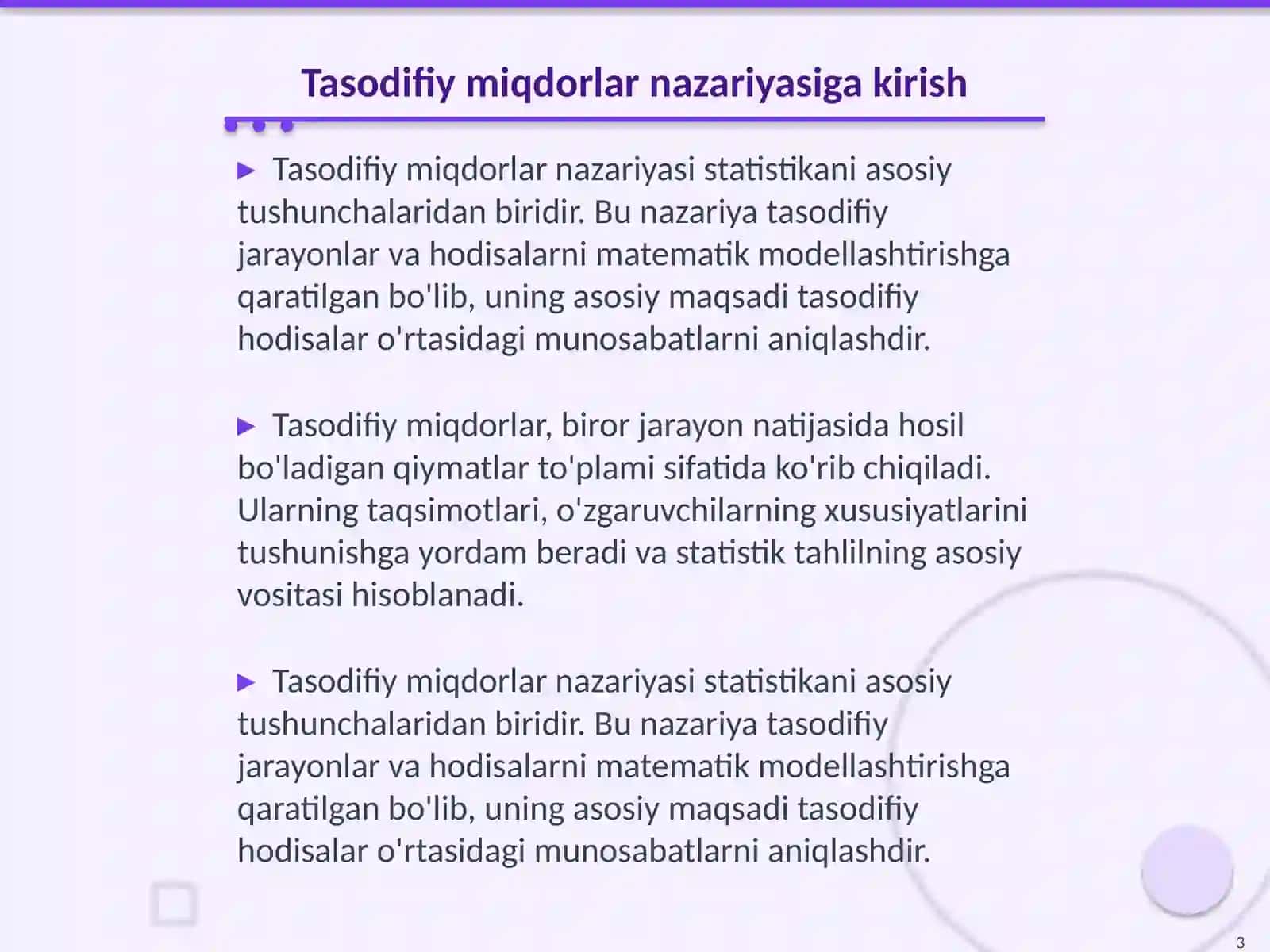 Ikki tasodifiy miqdorlar sistemasining sonli harakteriskalari 3