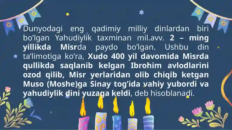 MILLIY DINLAR: YAHUDIYLIK 3