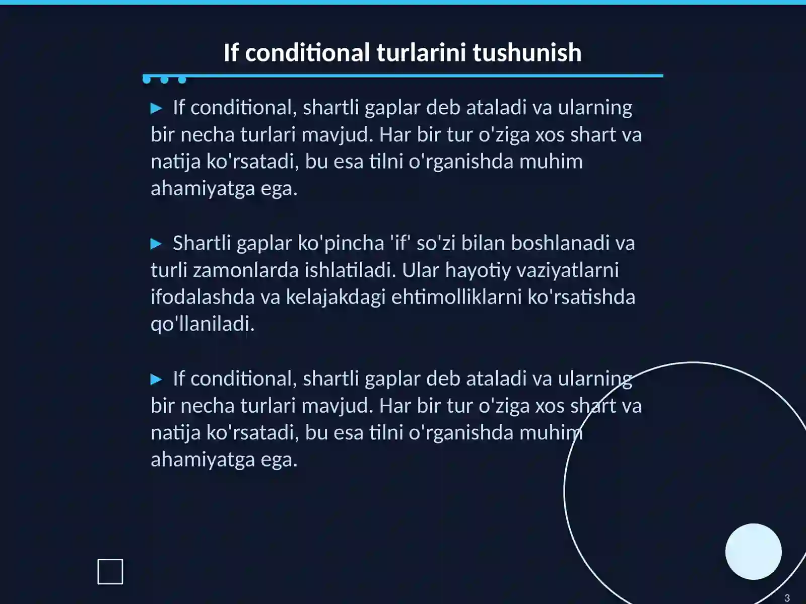 If conditional ingliz tilida 3