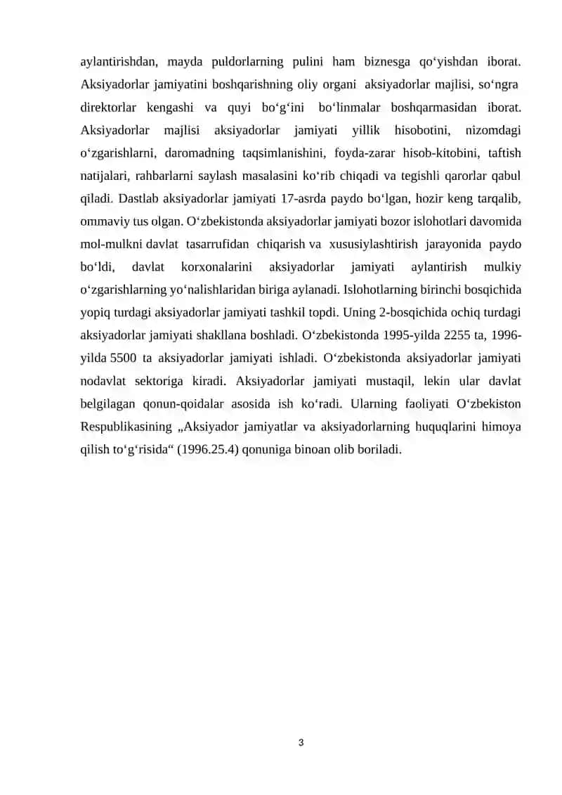 Aksiyadorlik jamiyati va aksiyadorlik kapital 3