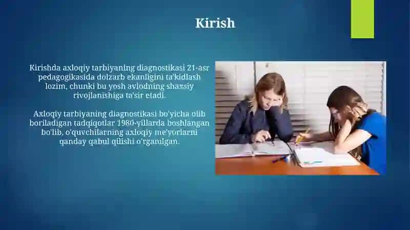 O'quvchilarning axloqiy tarbiyalanganligini tashxis etish metodlari 3
