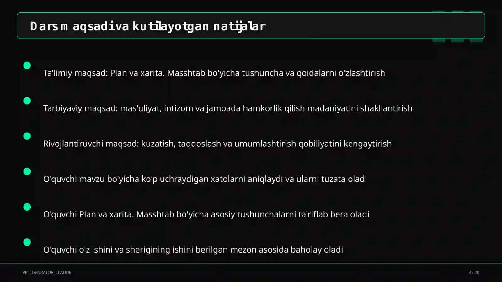 Plan va xarita. Masshtab (5-sinf) 2