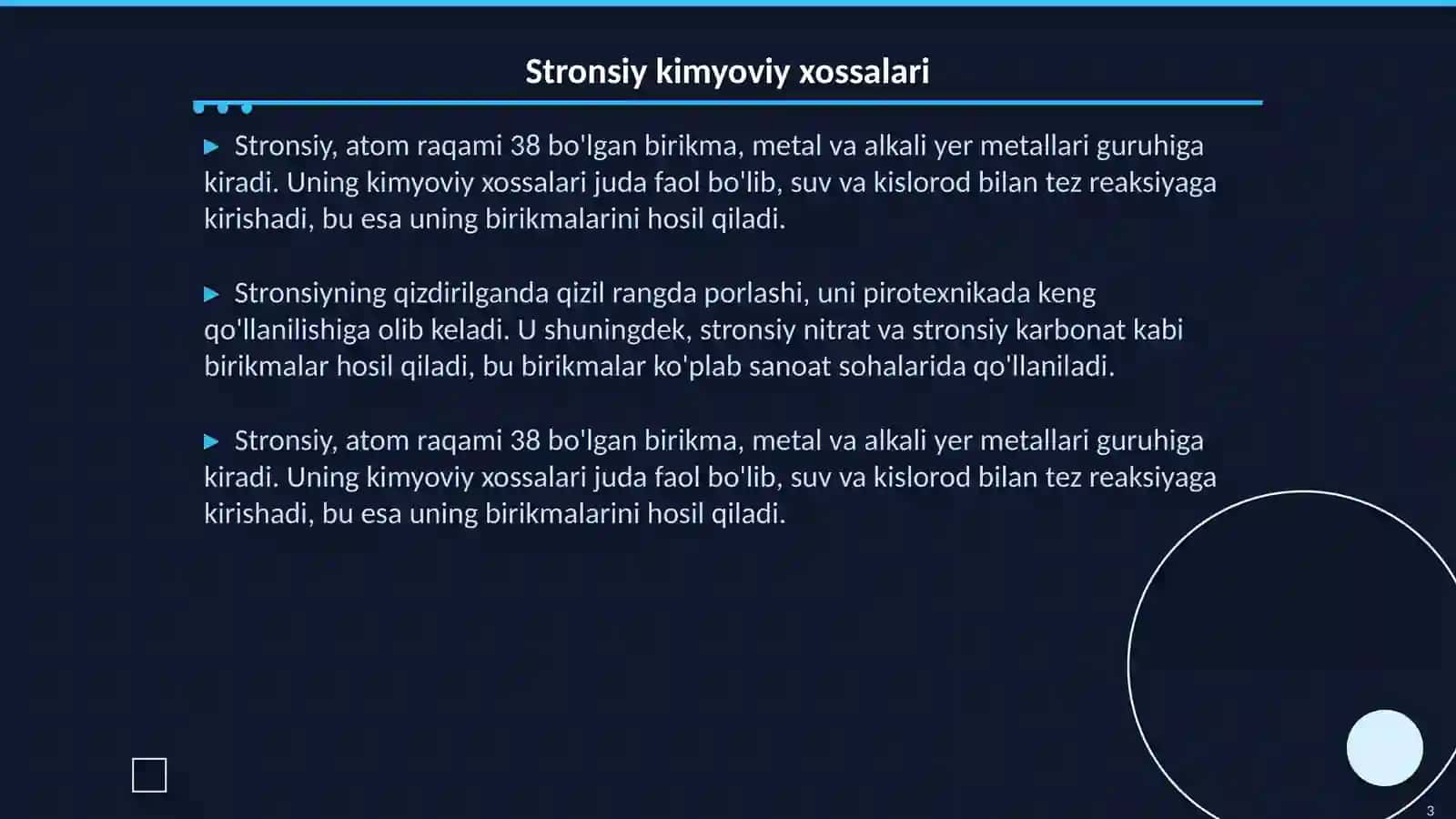 Stronsiy va uning xossasi 3