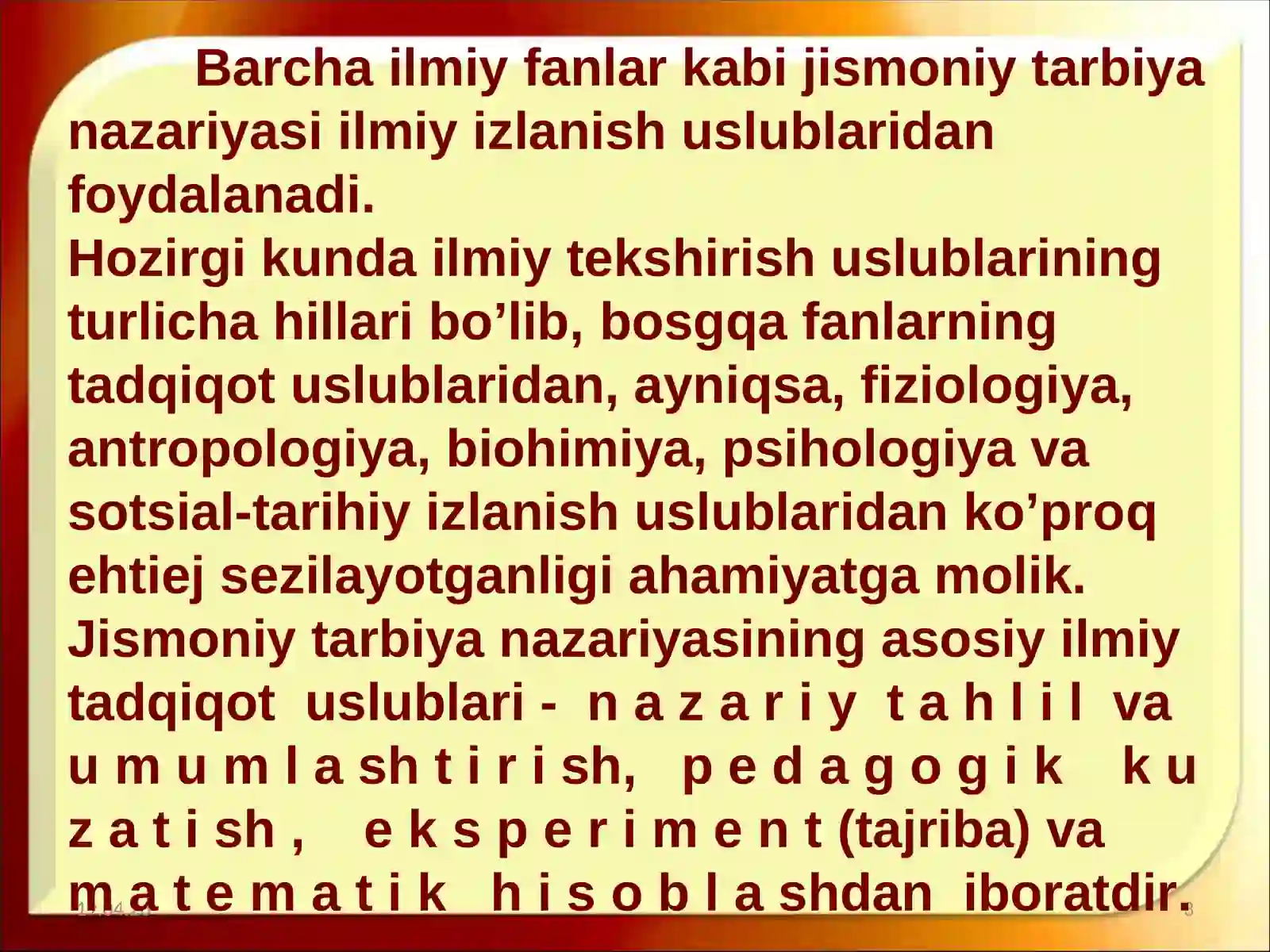 JISMONIY MADANIYATDA ILMIY TADQIQOT USLUBLARI 3
