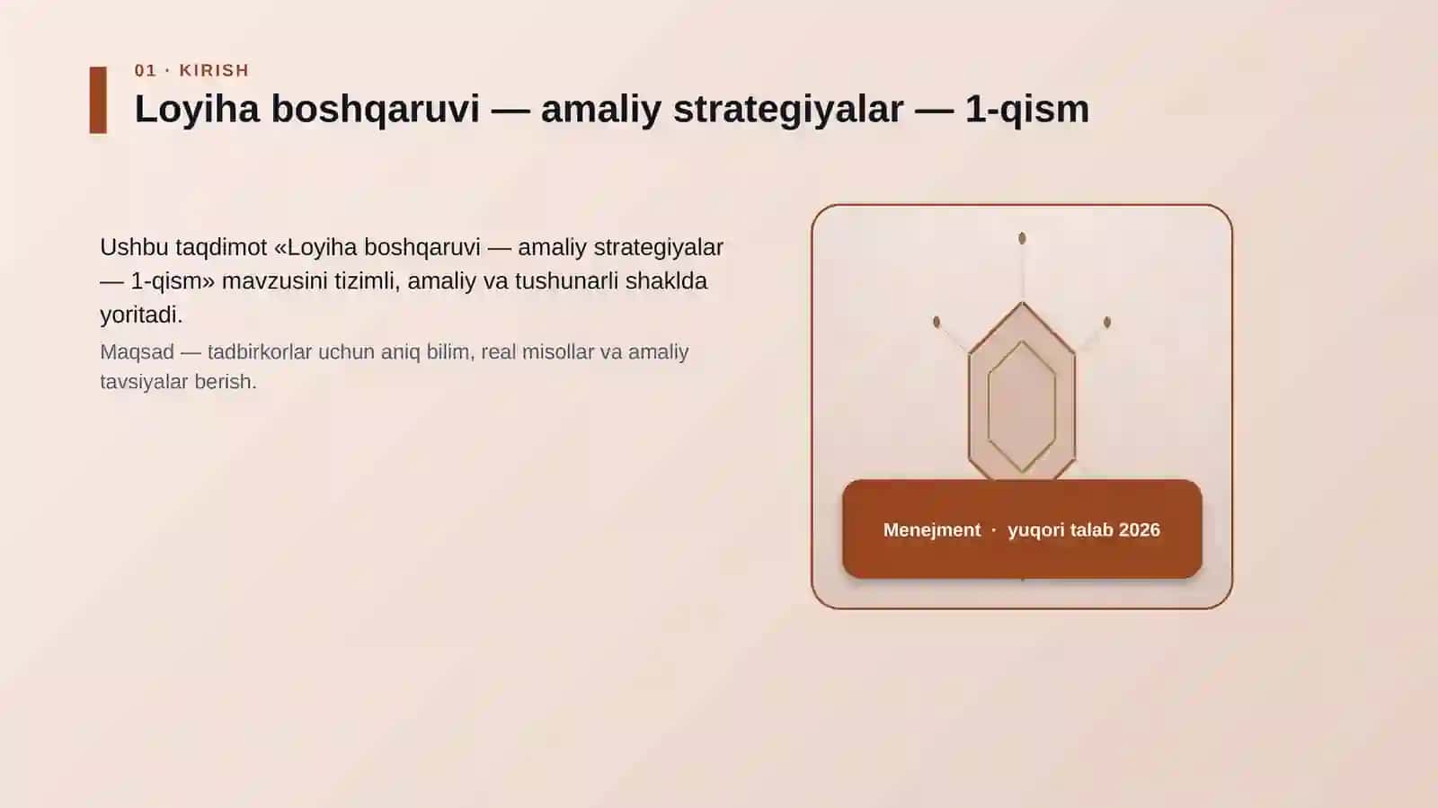 Loyiha boshqaruvi — amaliy strategiyalar — 1-qism 3