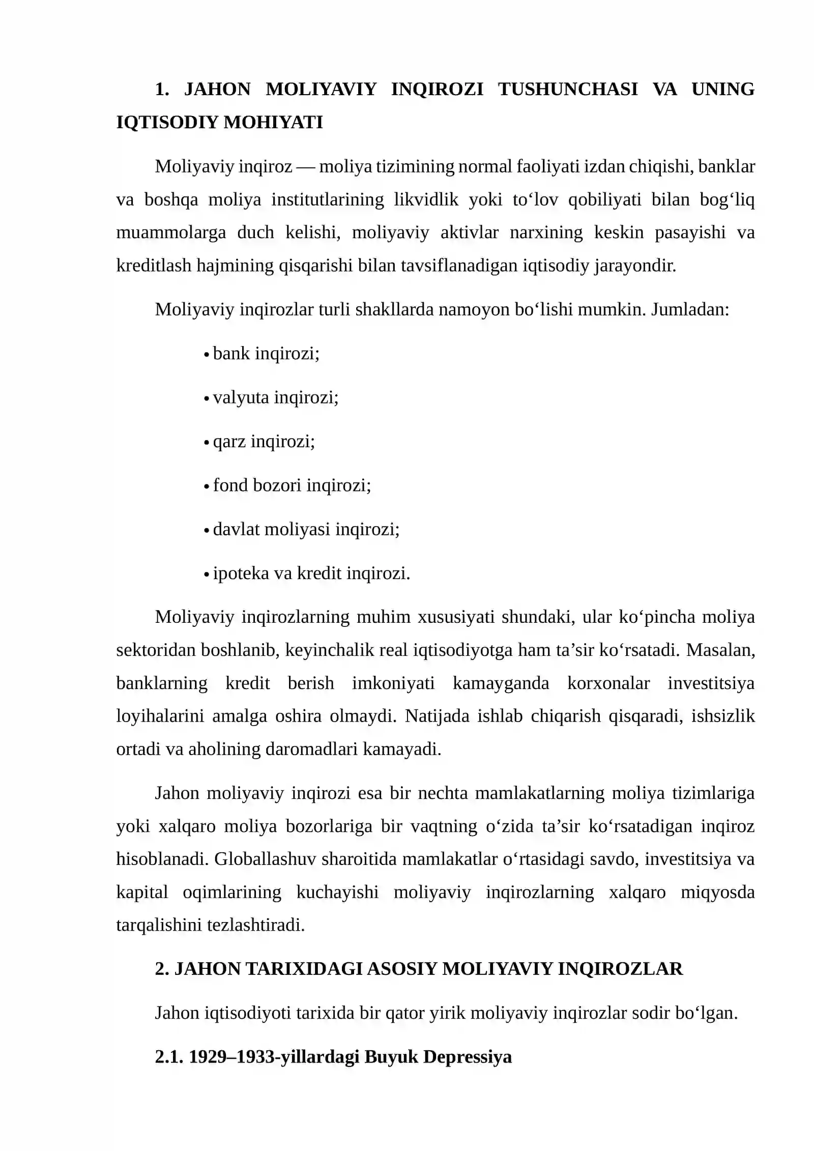 JAHON MOLIYAVIY INQIROZLARINING SABABLARI VA OQIBATLARI 3