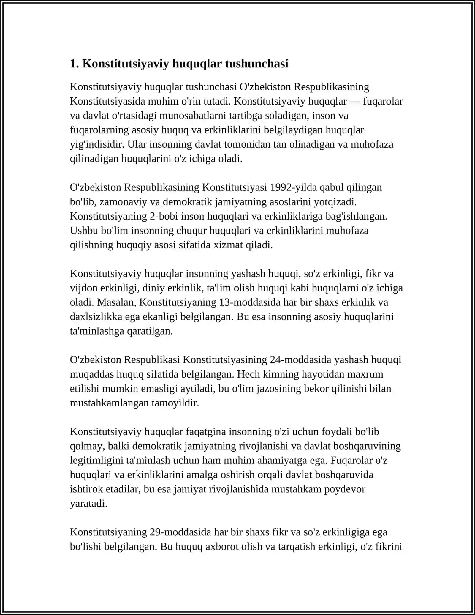 FUQAROLARNING HUQUQ VA ERKINLIKLARINING KONSTITUTSIYADA KAFOLATLANISHI HAMDA FUQOROLARNI BURJLARI 3