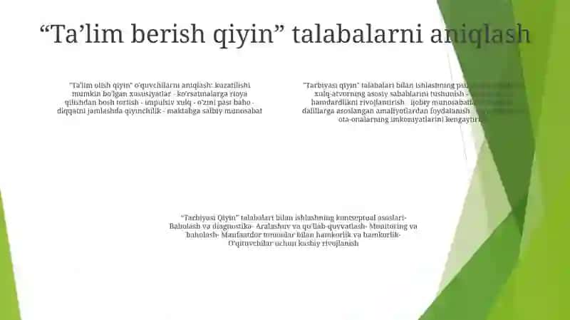 "Tarbiyasi Qiyin"O'Quvchilar Bilan Ishlashning Psixologik Asoslari Mavzusi Bo'Yicha "Konseptual Jadval" Tayyorlash 3