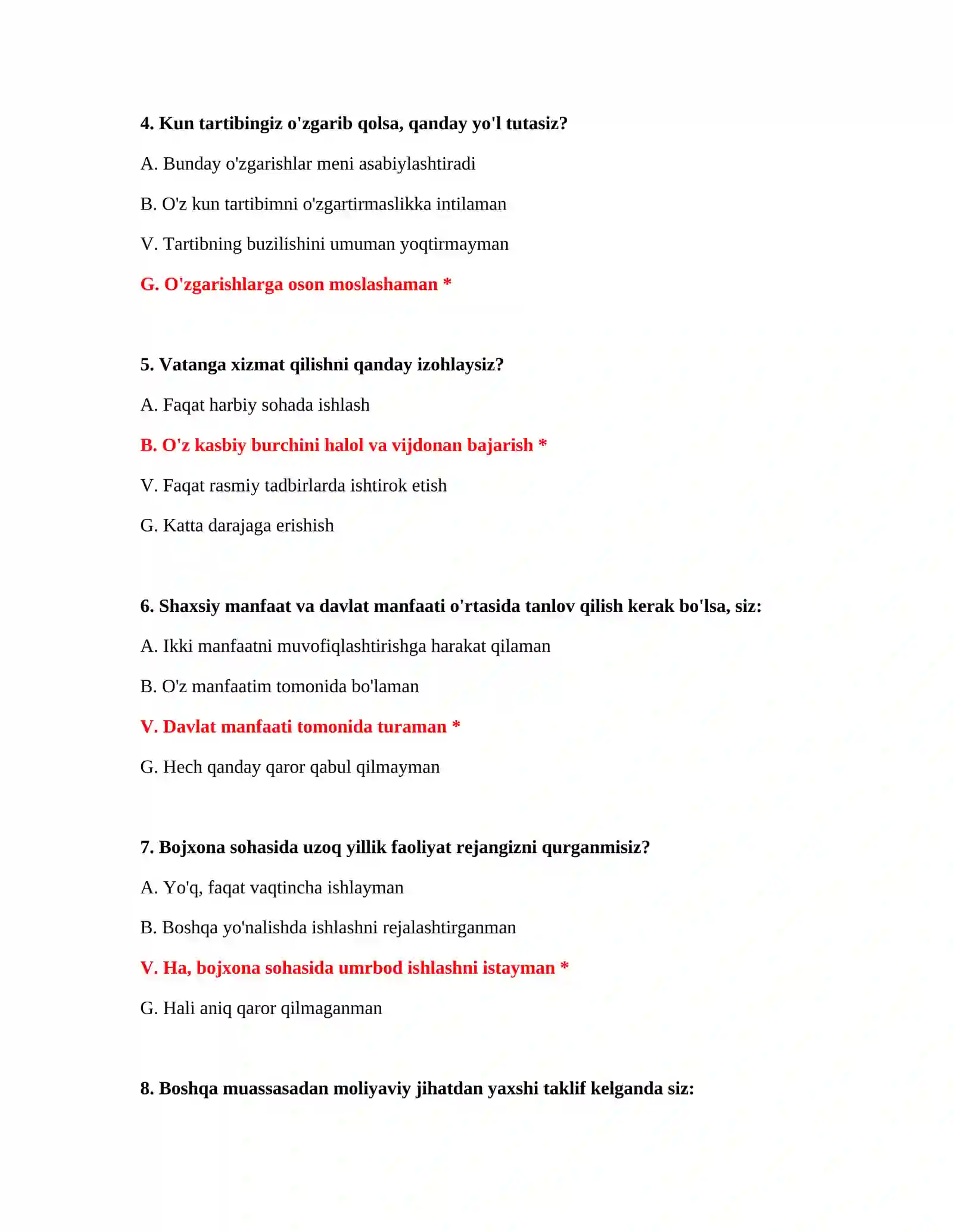 Bojxona savol javoblari 3