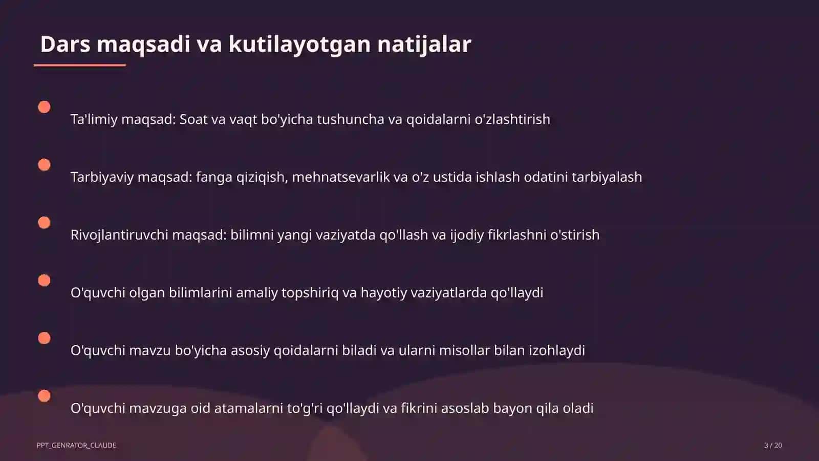 Soat va vaqt (1-sinf) 3