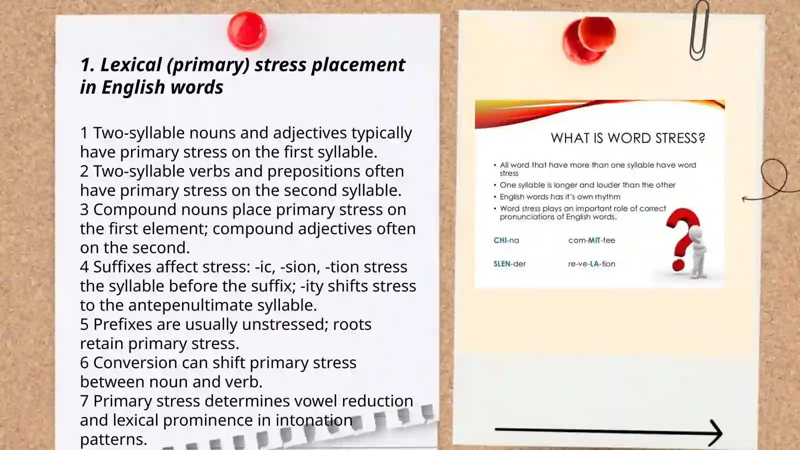 Word presentation and intonation patterns 3