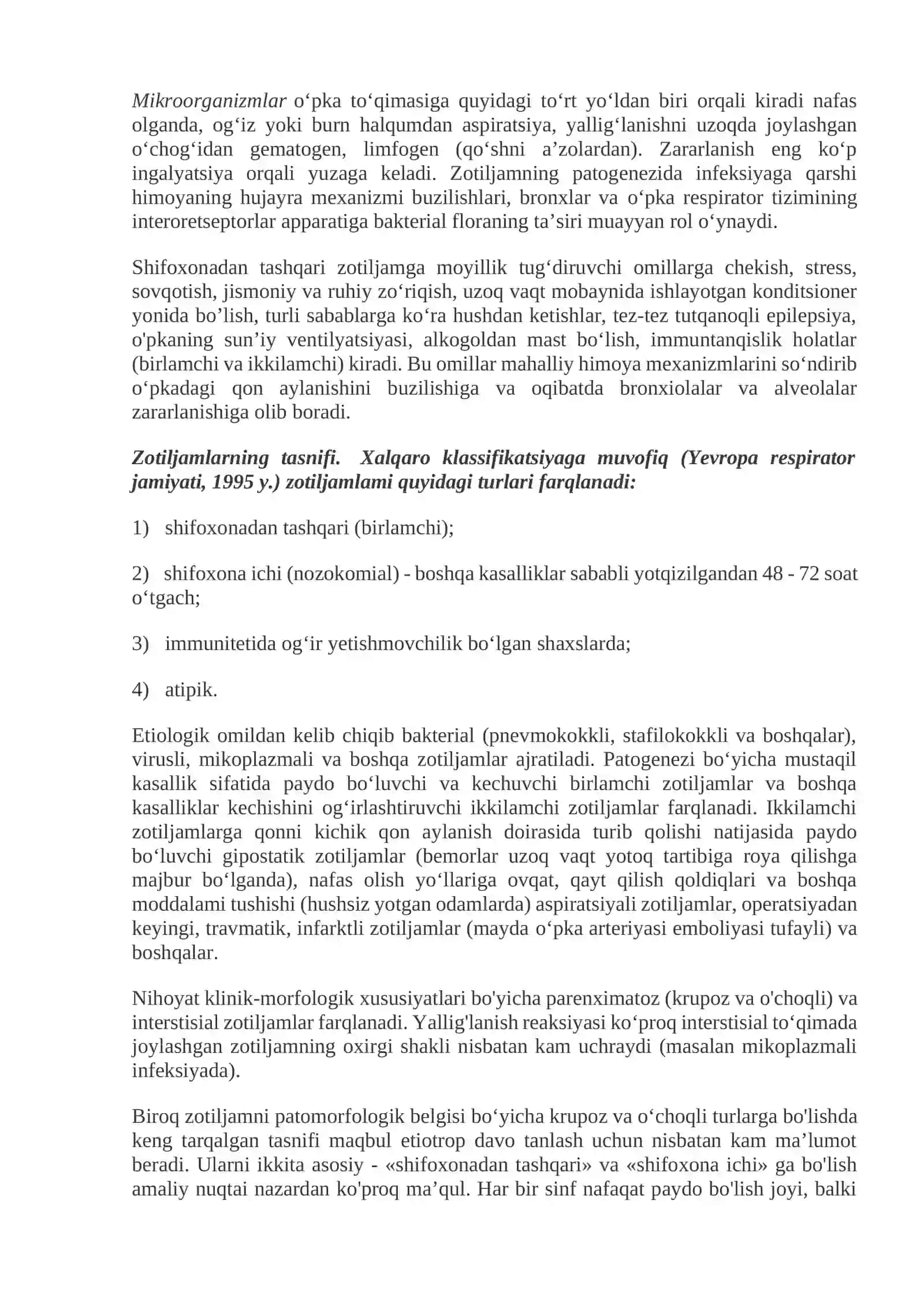O‘pka to‘qimasini qattiqlashish (zichlashish) sindromi (krupoz va o‘choqli pnevmoniya misolida) 3