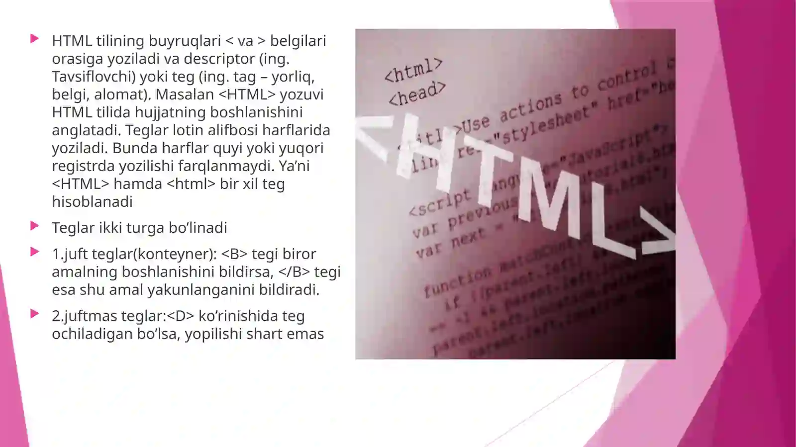HTML ning asosiy tushunchalar 3
