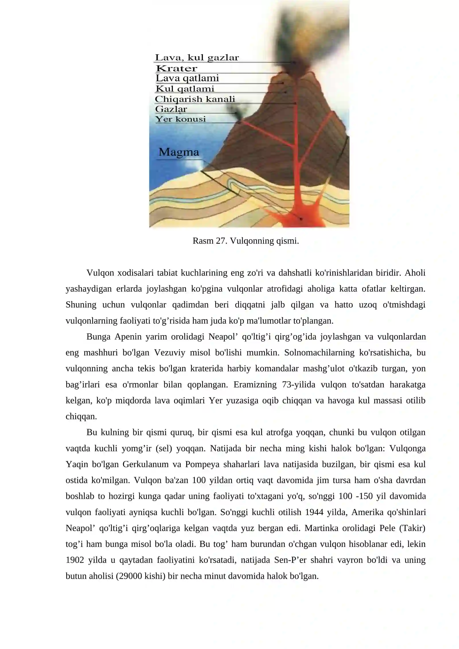 Endogen geologik jarayonlar. VULQONLAR 3