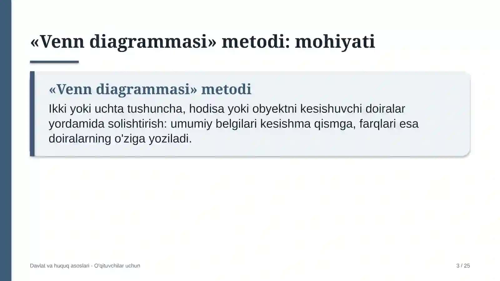 davlat va huquq asoslari darslarida venn diagrammasi metodidan foydalanish 8561 3