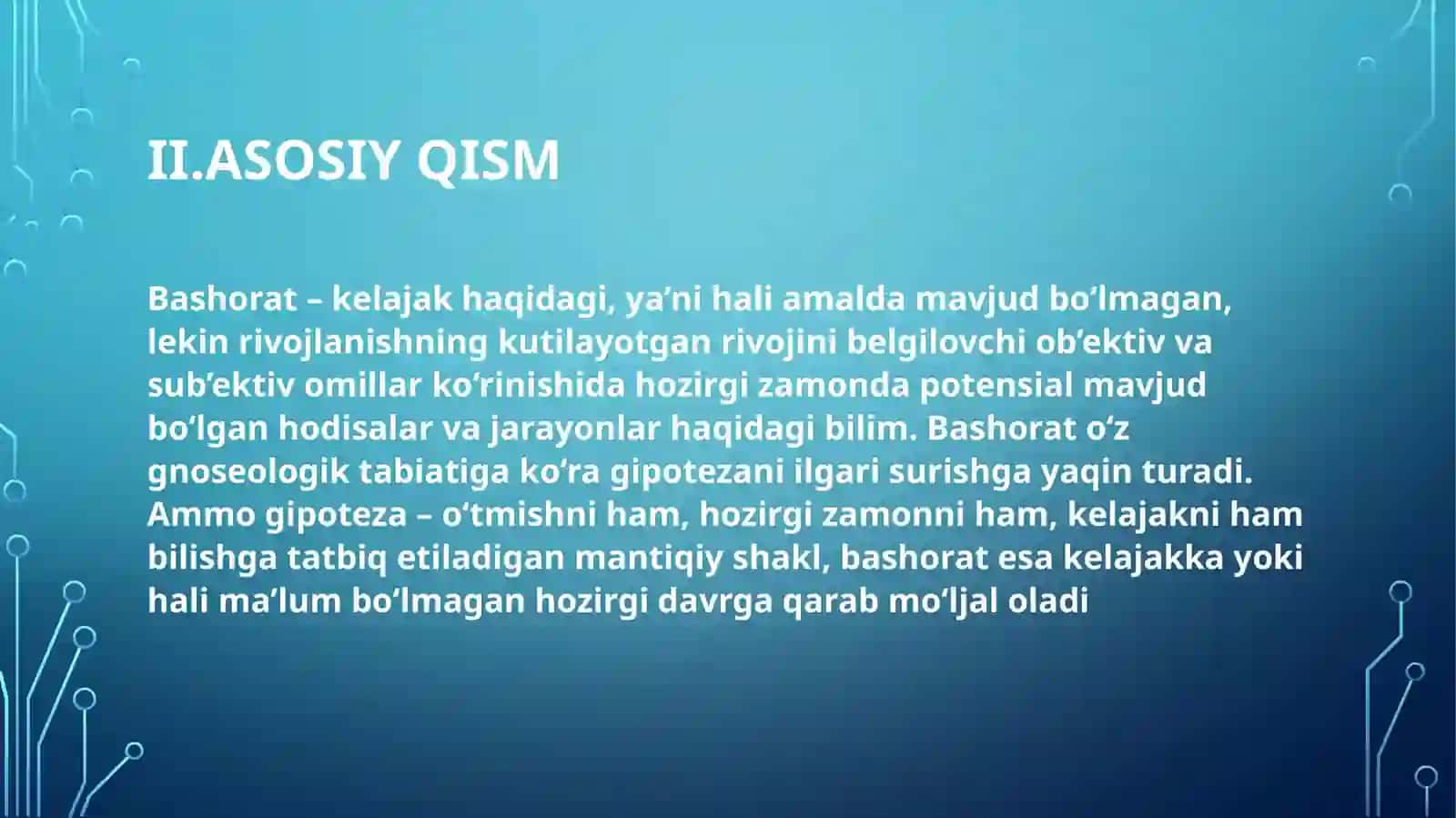 Bashorat tushunchasi va uning turlari 3