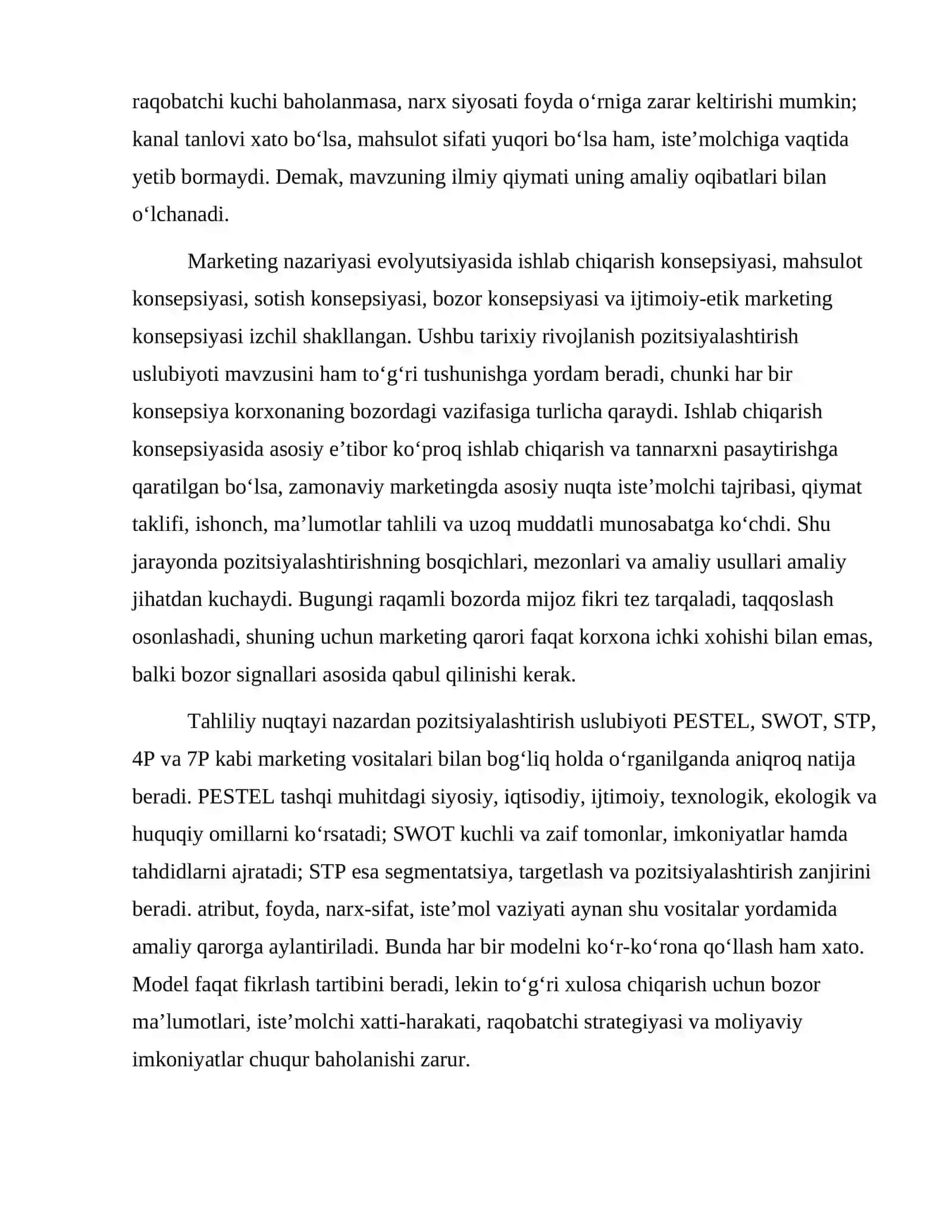 Pozitsiyalashtirish uslubiyoti 3