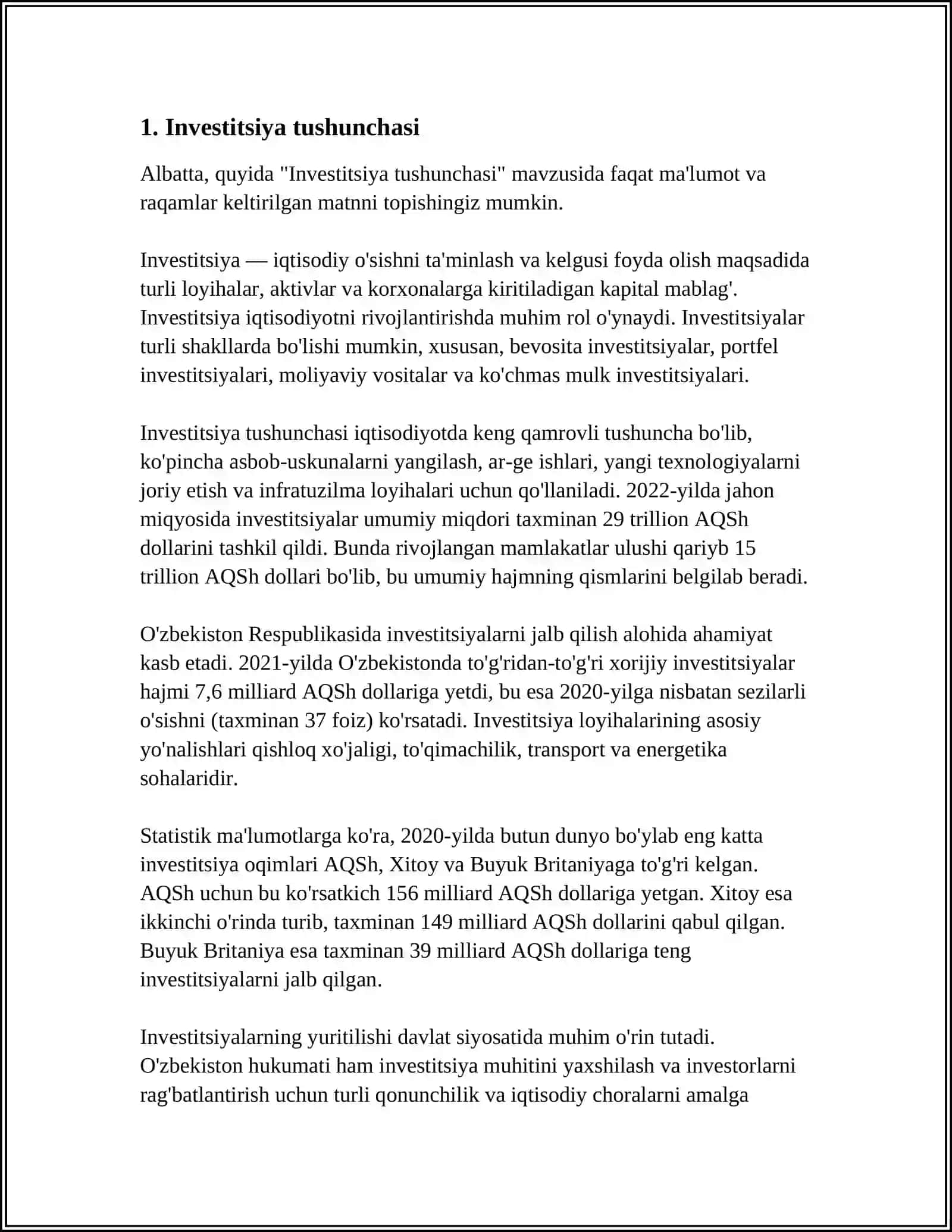 INVESTITYISA VA UNING MOHIYATI 3