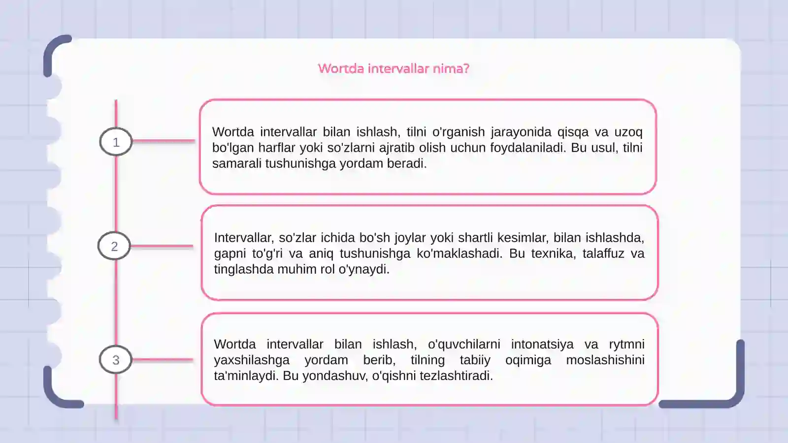 Wortda intervallar bilan ishlash 3