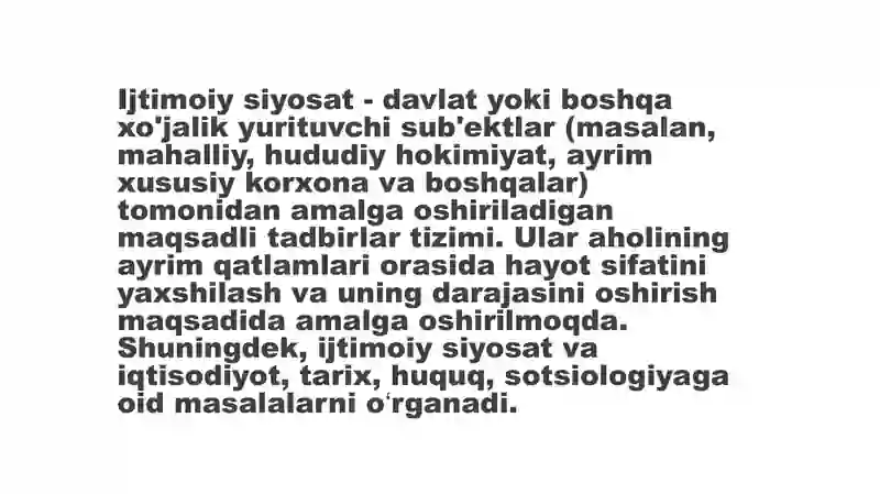 Ijtimoiy siyosat 3