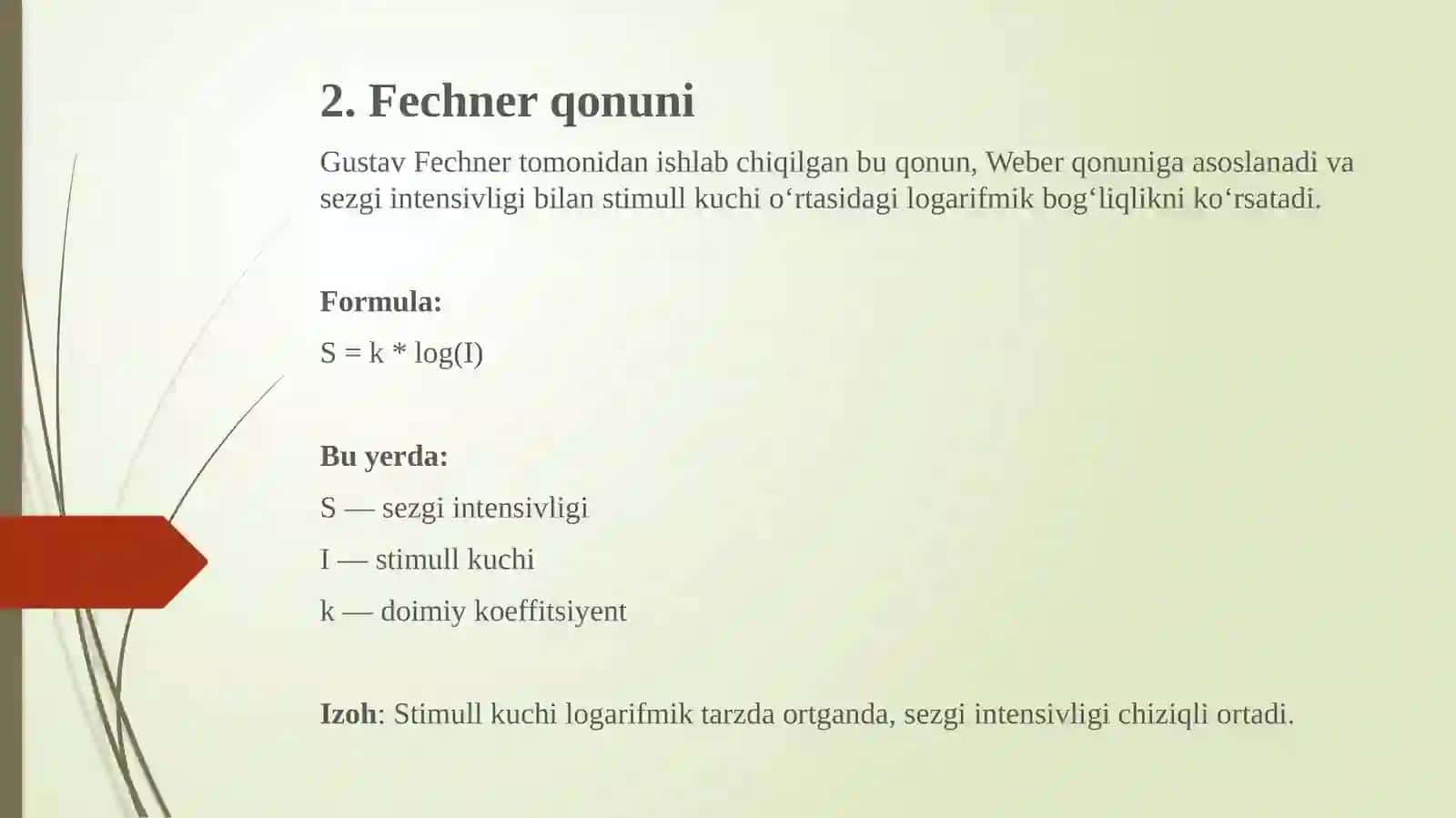 Sezgi psixofizikasi Asosiy tushunchalar 3