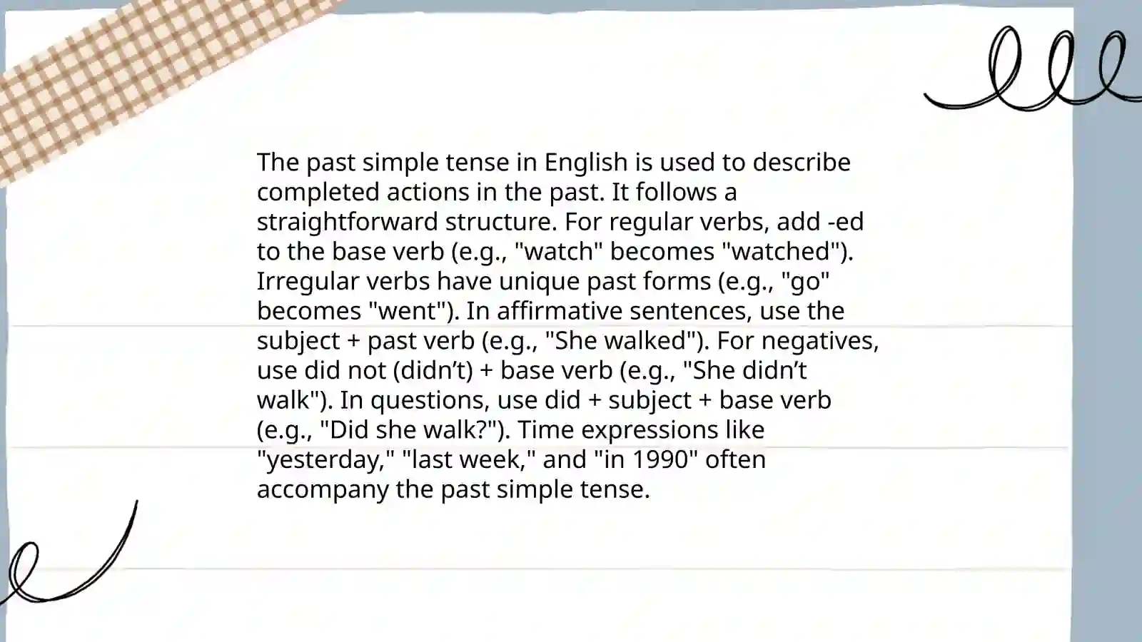 PAST SIMPLE PRESENT SIMPLE 3